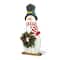 Glitzhome® 36" Christmas Snowman with Floral Wreath Porch Décor